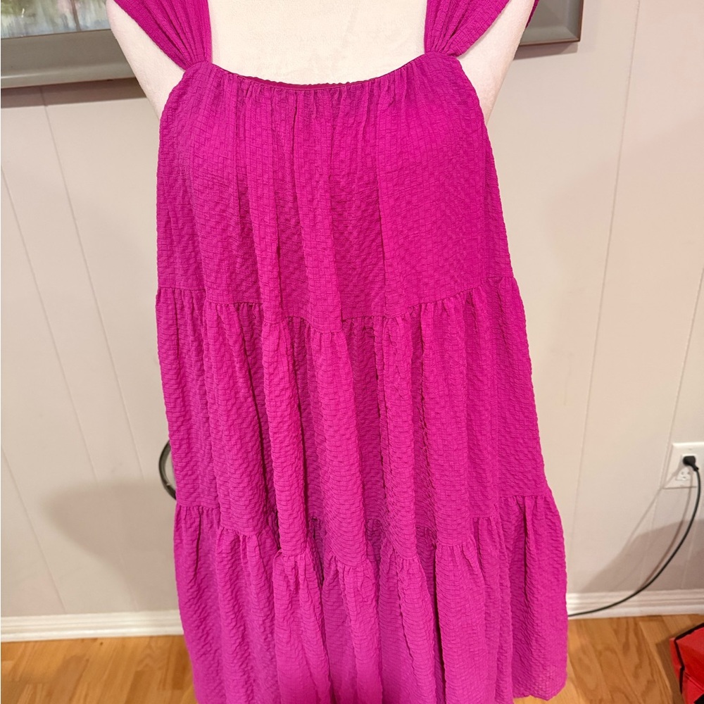 STINE GOYA Fuchsia Tiered Summer Dress